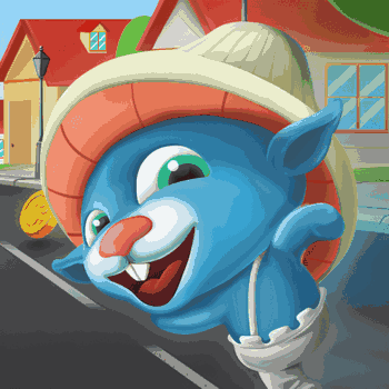Blue Mushroom Cat Run Blue Mushroom Cat Run