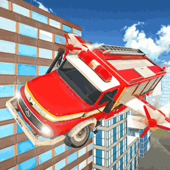 Flying Fire Truck Driving Sim Flying Fire Truck Driving Sim
