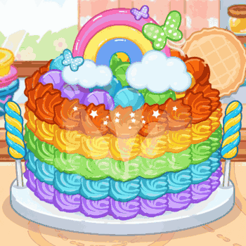 Tiny Baker Rainbow Buttercream Cake