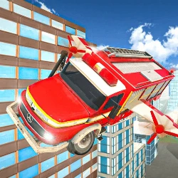 Flying Fire Truck Driving Sim