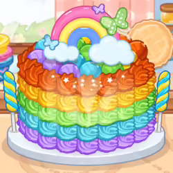 Tiny Baker Rainbow Buttercream Cake