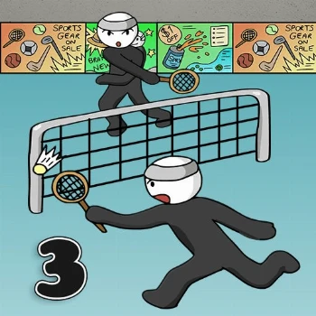 Stick Figure Badminton 3